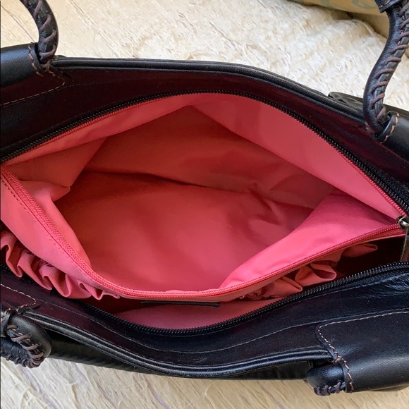 Cole Haan Black Leather Bag with Pink lining-MINT! - Picture 10 of 16